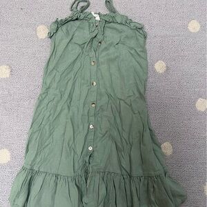 Cotton on linen dress green like new size 8-9 girls